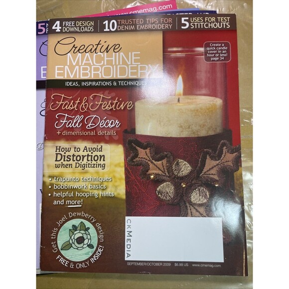 5 Bulk Creative Machine Embroidery Magazine Lot Of 5 Inspirations & Techniques - Picture 3 of 6